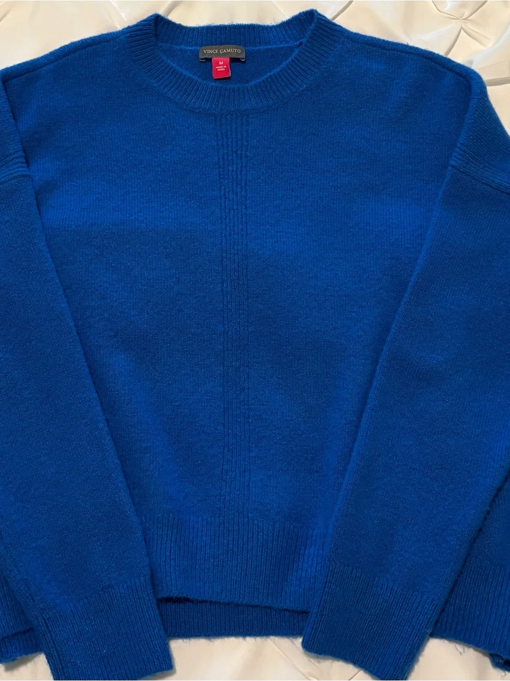 Vince Camuto Center Seam Crewneck Sweater, Royal Blue, Size Medium